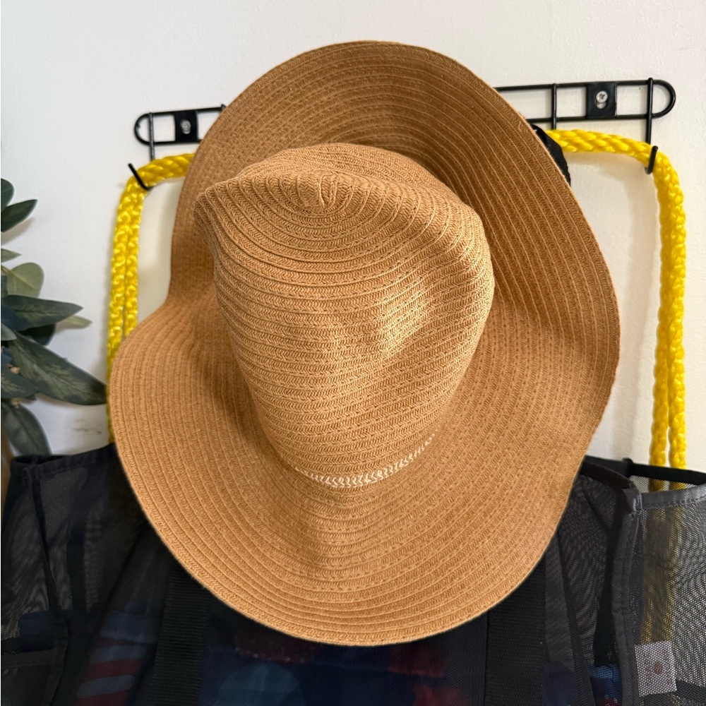 Time and Tru Women’s Wide Brim Mix Stripe Panama Hat, One Size Fits Most